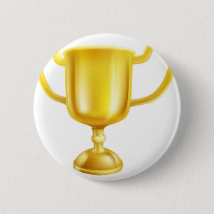 Gold Trophy Illustratie Ronde Button 5,7 Cm