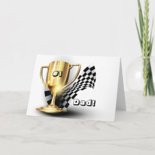 Gold Trophy NUmber One Pap Vaderdag Kaart