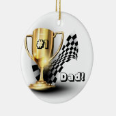 Gold Trophy NUmber One Pap Vaderdag Keramisch Ornament (Rechts)