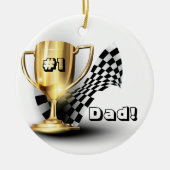Gold Trophy NUmber One Pap Vaderdag Keramisch Ornament (Voorkant)