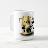 Gold Trophy NUmber One Pap Vaderdag Koffiemok (Voorkant links)