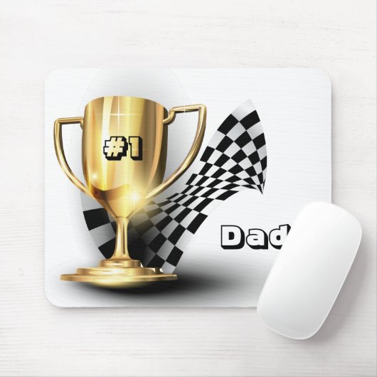 Gold Trophy NUmber One Pap Vaderdag Muismat (Met muis)