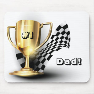 Gold Trophy NUmber One Pap Vaderdag Muismat