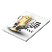 Gold Trophy NUmber One Pap Vaderdag Notitieblok (Linkerzijde)