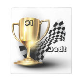 Gold Trophy NUmber One Pap Vaderdag Notitieblok (Voorkant)