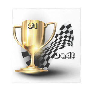 Gold Trophy NUmber One Pap Vaderdag Notitieblok