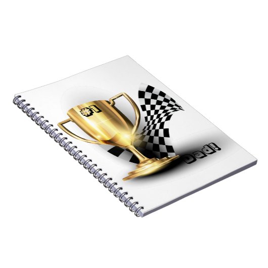 Gold Trophy NUmber One Pap Vaderdag Notitieboek (Rechterzijde)