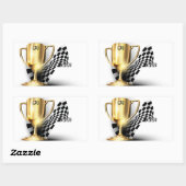 Gold Trophy NUmber One Pap Vaderdag Rechthoekige Sticker (Vel)