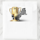Gold Trophy NUmber One Pap Vaderdag Rechthoekige Sticker (Tas)
