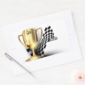 Gold Trophy NUmber One Pap Vaderdag Rechthoekige Sticker (Envelop)