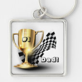 Gold Trophy NUmber One Pap Vaderdag Sleutelhanger (Voorkant)