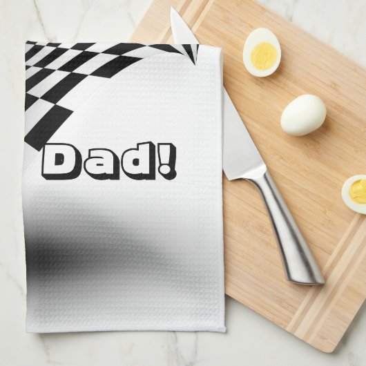 Gold Trophy NUmber One Pap Vaderdag Theedoek (Quarter Fold)