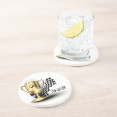 Gold Trophy NUmber One Pap Vaderdag Zandsteen Onderzetter (Zijkant)