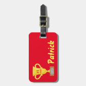 Gold Trophy Nummer 1 Pap Red Bagagelabel (Voorkant verticaal)
