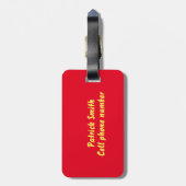 Gold Trophy Nummer 1 Pap Red Bagagelabel (Achterkant verticaal)