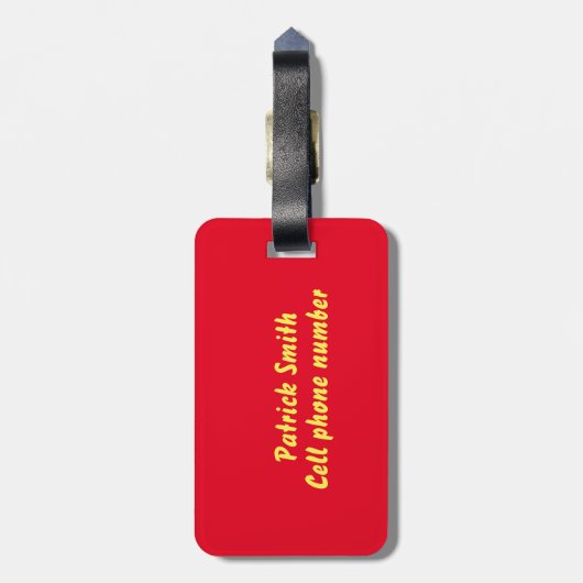 Gold Trophy Nummer 1 Pap Red Bagagelabel (Achterkant verticaal)