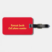 Gold Trophy Nummer 1 Pap Red Bagagelabel (Achterkant horizontaal)