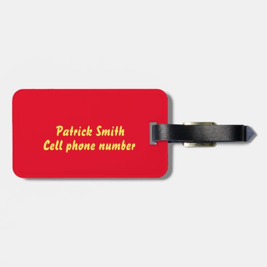 Gold Trophy Nummer 1 Pap Red Bagagelabel (Achterkant horizontaal)