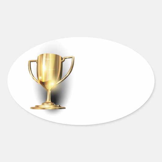 Gold Trophy Ovale Sticker (Voorkant)