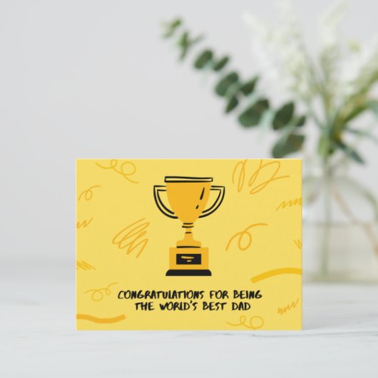 Gold Trophy Vaderdag Landschap Briefkaart (Staand voorkant)