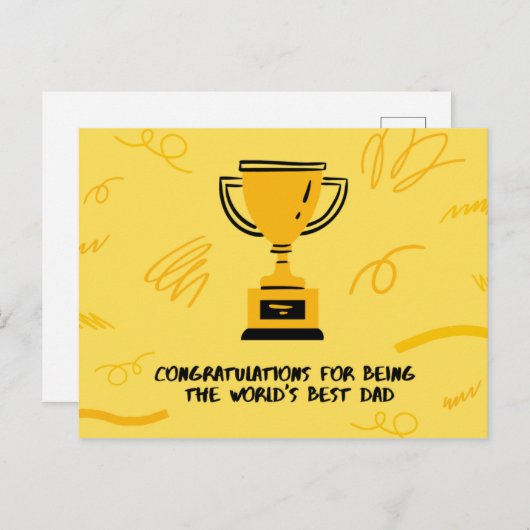 Gold Trophy Vaderdag Landschap Briefkaart (Voorkant / Achterkant)