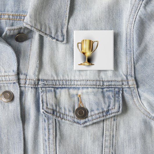 Gold Trophy Vierkante Button 5,1 Cm (In situ)