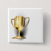 Gold Trophy Vierkante Button 5,1 Cm (Voorkant)