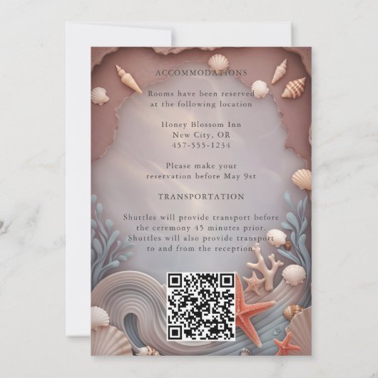 Gold Tropical Beach Roos Paar's Day bruiloft Kaart (Achterkant)