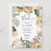 Gold Tropical Blush Pink Bridal Tea Kaart (Voorkant)
