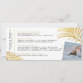 Gold Tropical Boarding Pass Pic Save the Date Aankondiging (Achterkant)