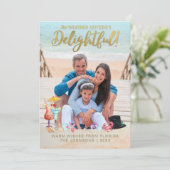 Gold #Tropical #Feestdagen Kerstmis Foto Feestdagenkaart (Staand voorkant)