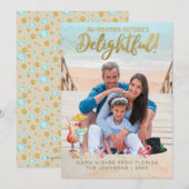 Gold #Tropical #Feestdagen Kerstmis Foto Feestdagenkaart (Voorkant / Achterkant)