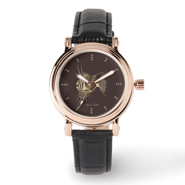 Gold Tropical Fish Luxury Horloge (Voorkant)