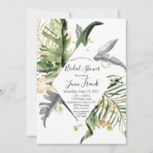 Gold Tropical Floral Bridal Shower