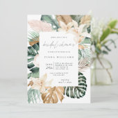 Gold Tropical Floral Vrijgezellenfeest Kaart (Staand voorkant)