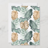 Gold Tropical Flower Bridal Shower-uitnodiging Kaart (Achterkant)
