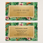 Gold Tropical Flowers Event Planner Visitekaartje (Voorkant /achterkant)