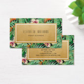 Gold Tropical Flowers Event Planner Visitekaartje (Bureau)