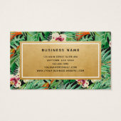 Gold Tropical Flowers Event Planner Visitekaartje (Achterkant)