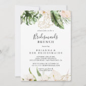 Gold Tropical Foliage Bridesmaids Brunch Shower Kaart (Voorkant)