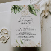 Gold Tropical Foliage Bridesmaids Brunch Shower Kaart