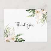 Gold Tropical Foliage Floral Dank je Briefkaart (Voorkant)