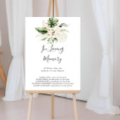 Gold Tropical Foliage Floral in Loving Memory Sign Poster