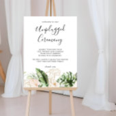 Gold Tropical Foliage Floral Unplugged Ceremony Poster