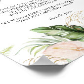Gold Tropical Foliage Floral Unplugged Ceremony Poster (Hoek)