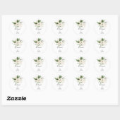Gold Tropical Foliage Floral Wedding Envelope Seal Ronde Sticker (Vel)