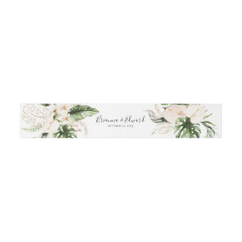Gold Tropical Foliage Floral Wedding Uitnodigingen Wikkel