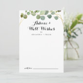 Gold Tropical Green Leaves Wedding Well Wishes Advieskaart (Staand voorkant)