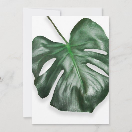 Gold tropical green monstera leaf baby shower kaart (Achterkant)