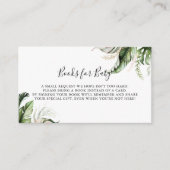 Gold Tropical Greenery Baby shower Boekaanvraag Informatiekaartje (Voorkant)
